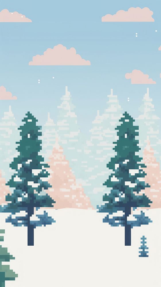 Forest trees in the snow christmas backgrounds outdoors nature. AI generated Image by rawpixel.