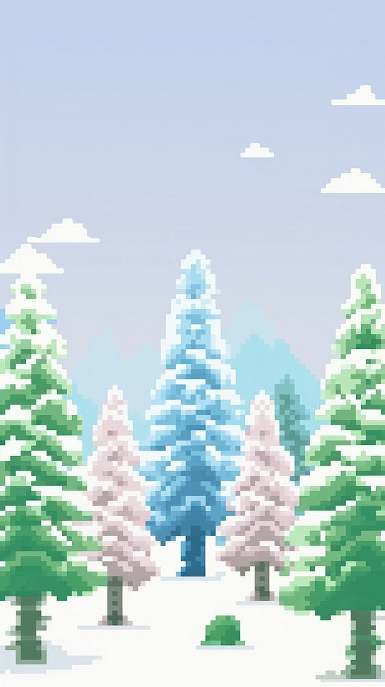 Forest trees in the snow christmas backgrounds landscape outdoors. AI generated Image by rawpixel.