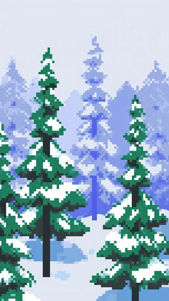 Forest trees in the snow christmas backgrounds plant fir. AI generated Image by rawpixel.