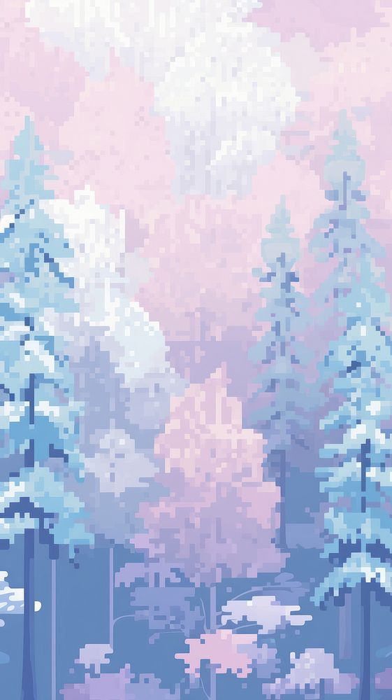 Forest with winter pastel backgrounds outdoors graphics. AI generated Image by rawpixel.