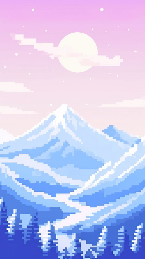 Mountain with winter pastel landscape outdoors nature. AI generated Image by rawpixel.