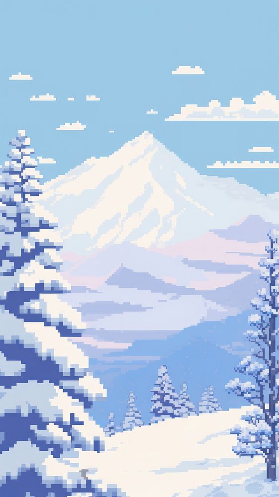 Snow winter landscape mountain outdoors. AI generated Image by rawpixel.