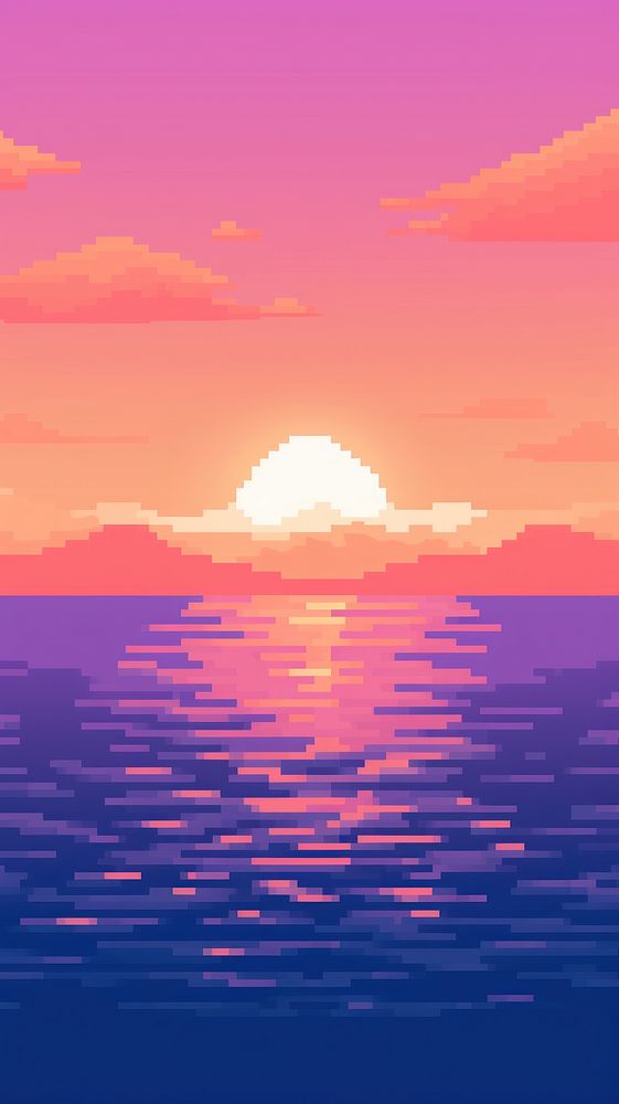 Sea with sunset backgrounds outdoors horizon. AI generated Image by rawpixel.