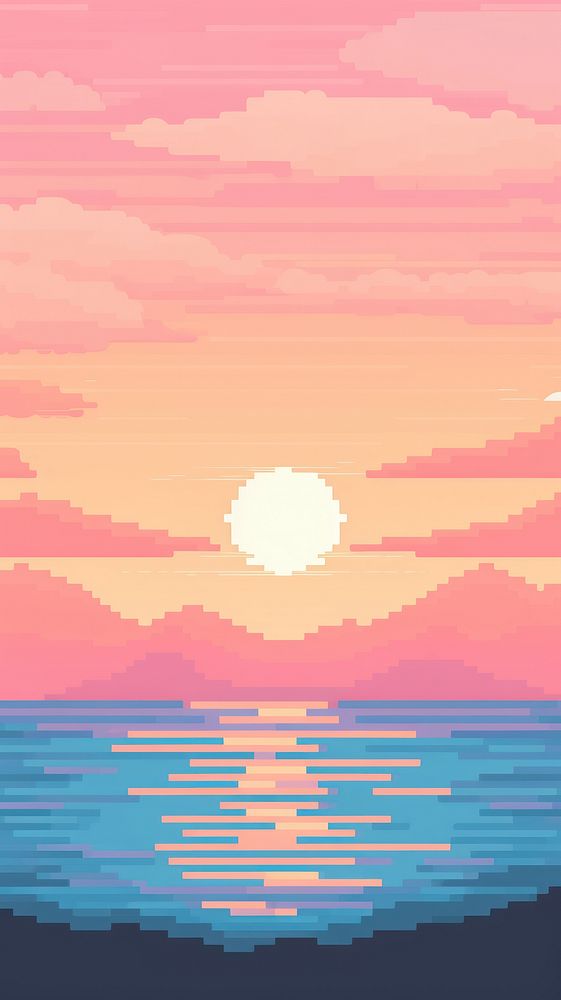 Sea with sunset pastel backgrounds outdoors horizon. AI generated Image by rawpixel.