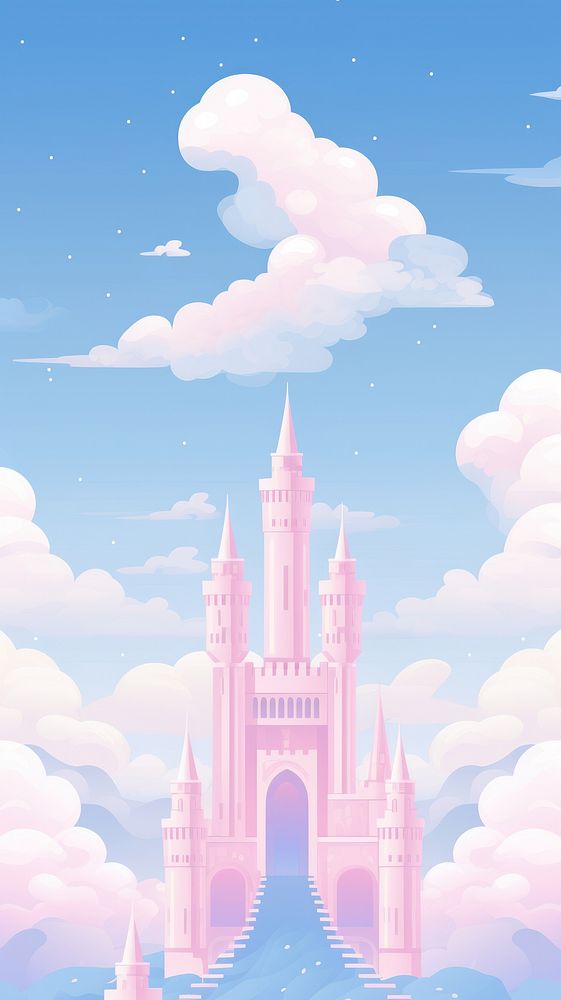 Sky castle ground background architecture backgrounds building. AI generated Image by rawpixel.