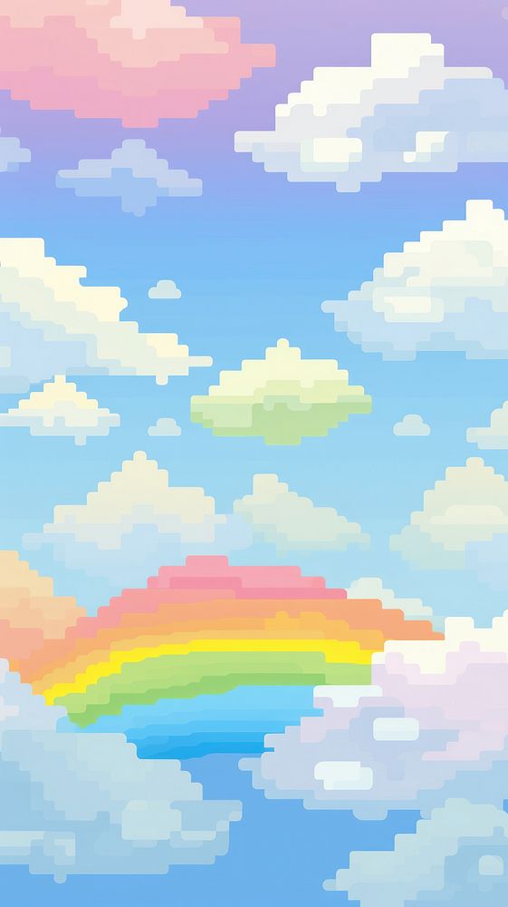 Rainbow sky backgrounds outdoors nature. AI generated Image by rawpixel.