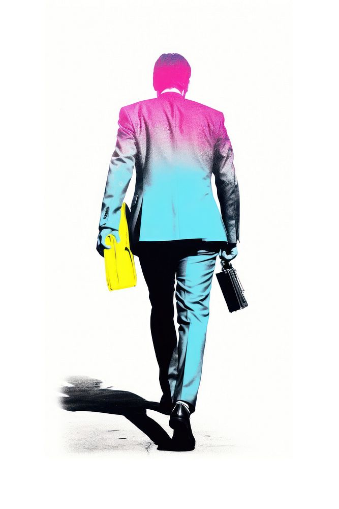 Business man walking pants adult bag. AI generated Image by rawpixel.