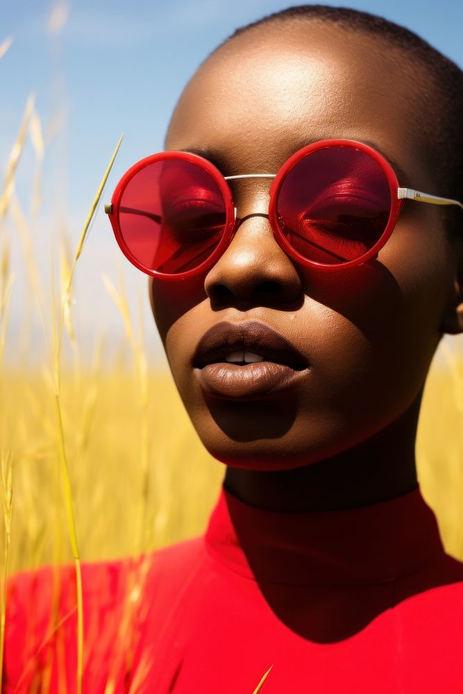 South african woman wearing sunglassed sunglasses photography landscape. AI generated Image by rawpixel.