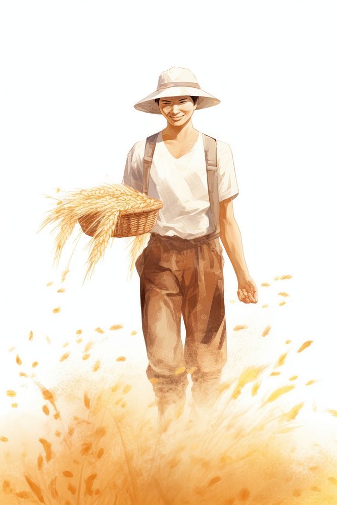 Farmer holding rice agriculture outdoors harvest. AI generated Image by rawpixel.