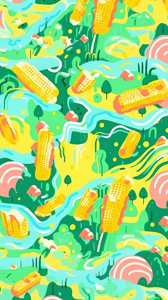 Vibrant corn pattern abstract plant backgrounds. AI generated Image by rawpixel.