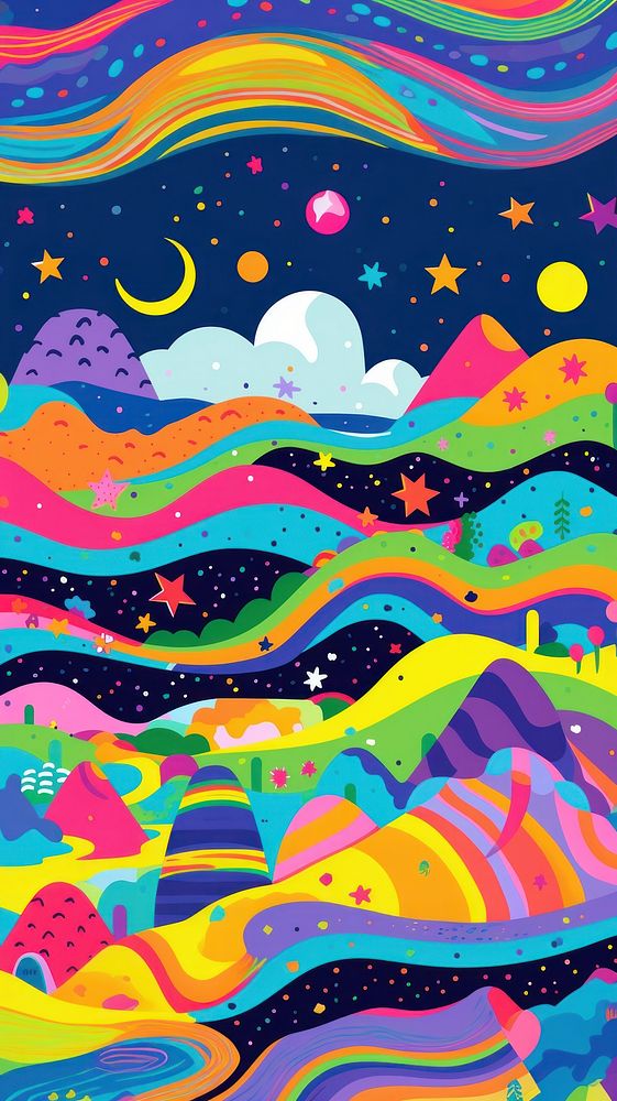 Vibrant night sky pattern abstract graphics art. AI generated Image by rawpixel.