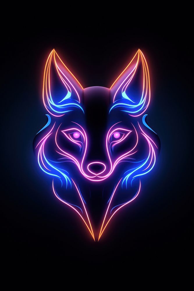 Fox light neon nature. AI | Premium Photo Illustration - rawpixel