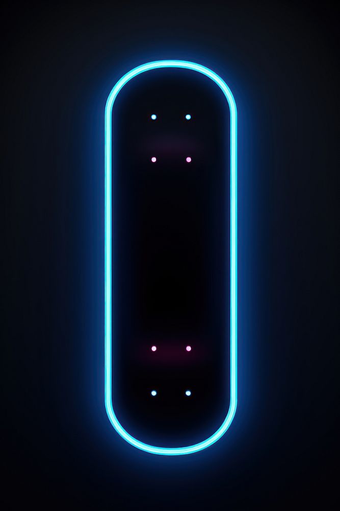 Skateboard icon light neon illuminated. AI generated Image by rawpixel.