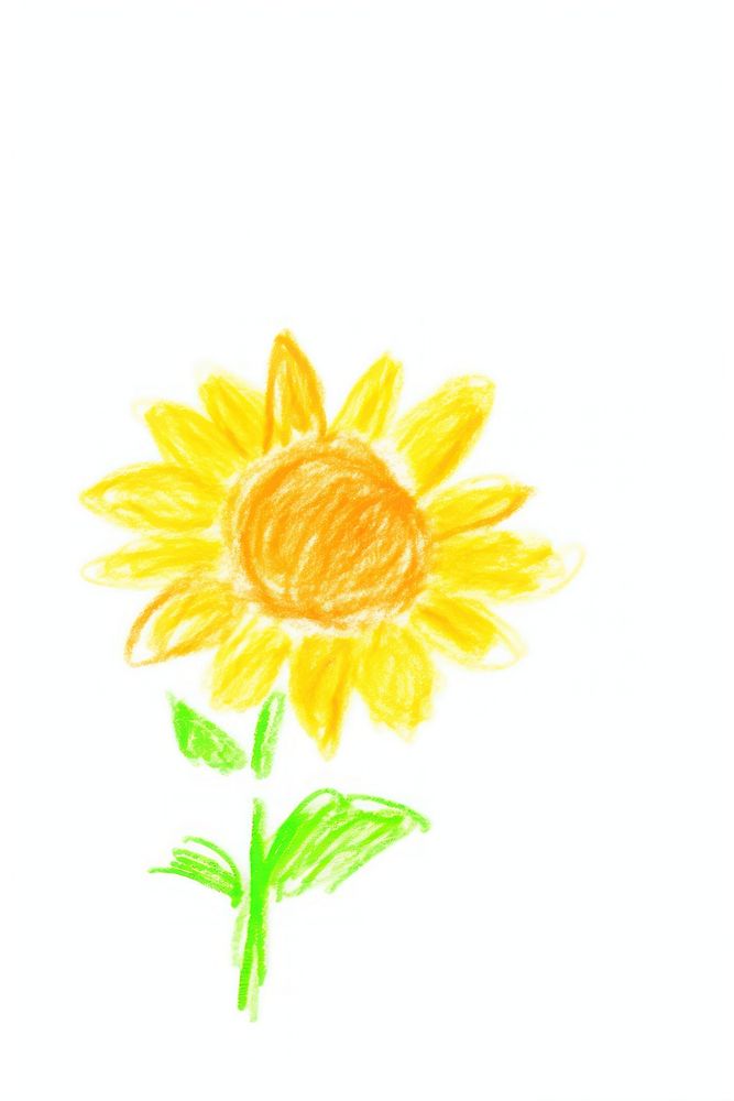 Sunflower drawing petal plant. AI generated Image by rawpixel.