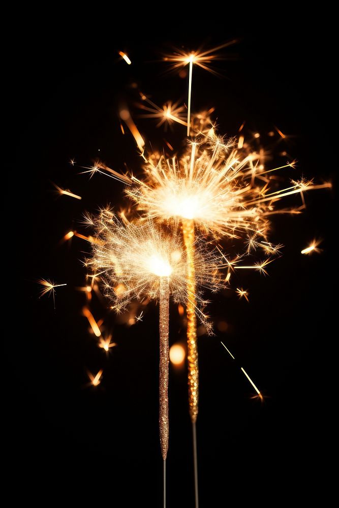 2 sparkler fireworks outdoors sparks. AI generated Image by rawpixel.