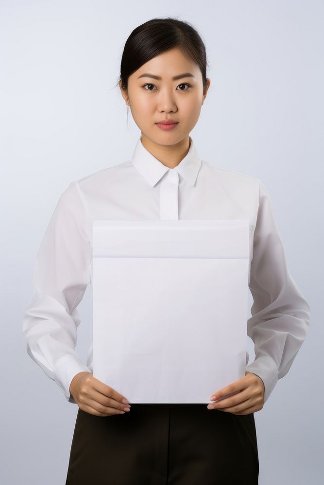 A Thai teacher in uniform woman portrait adult paper. AI generated Image by rawpixel.
