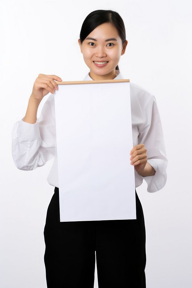 A Thai teacher in uniform woman portrait holding sleeve. AI generated Image by rawpixel.