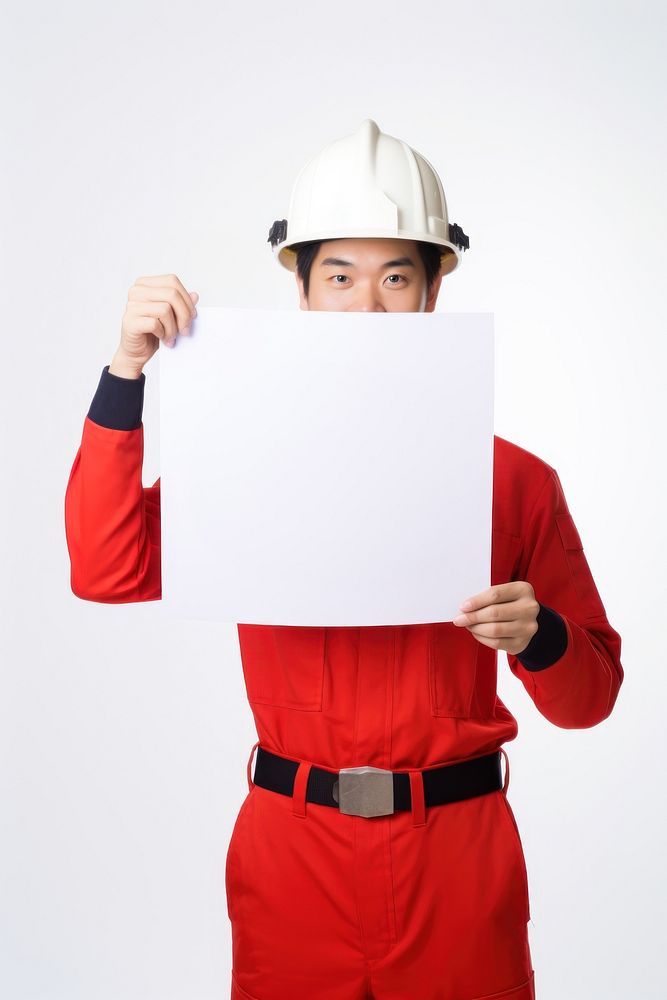 A asian fireman portrait holding hardhat. AI generated Image by rawpixel.
