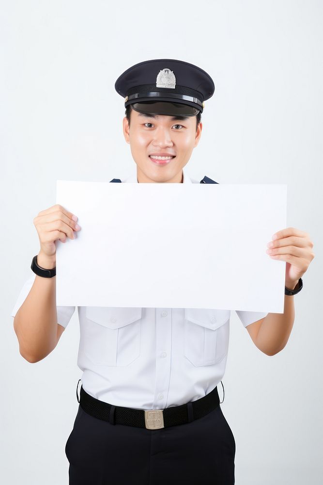 A asian police men portrait paper surveillance. AI generated Image by rawpixel.