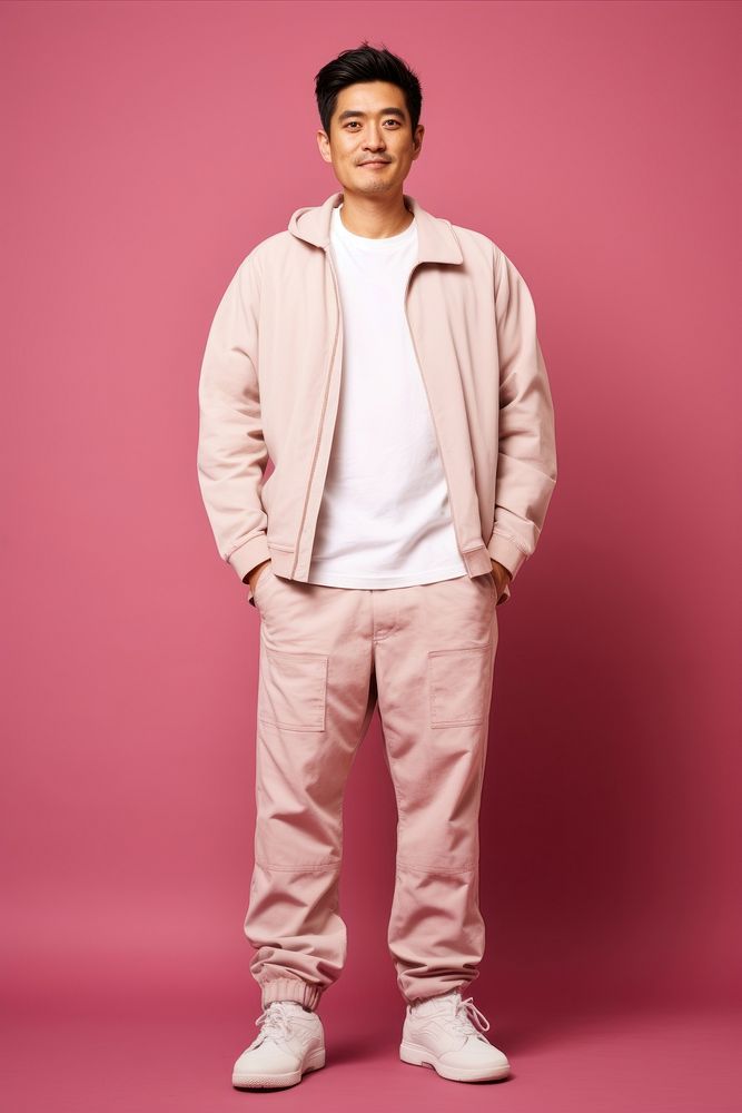 A Hong konger man in a casual clothing poses standing fashion adult. AI generated Image by rawpixel.