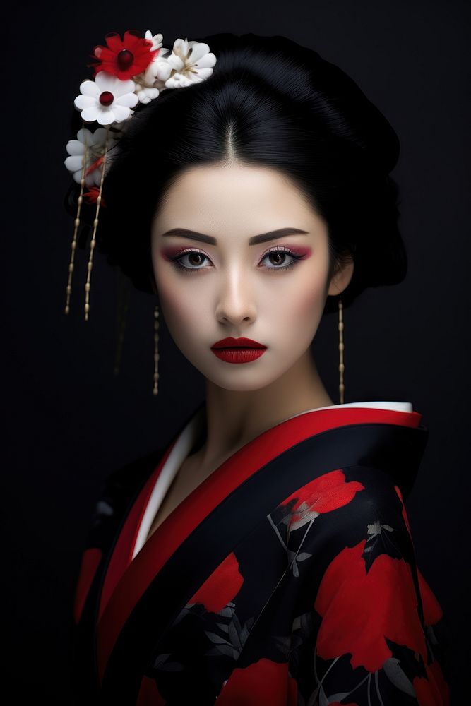 Japan women dressed in modern japan items portrait fashion kimono. 
