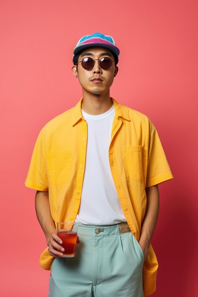 A korean man in a wearing colorful beach clothing portrait fashion sleeve. AI generated Image by rawpixel.