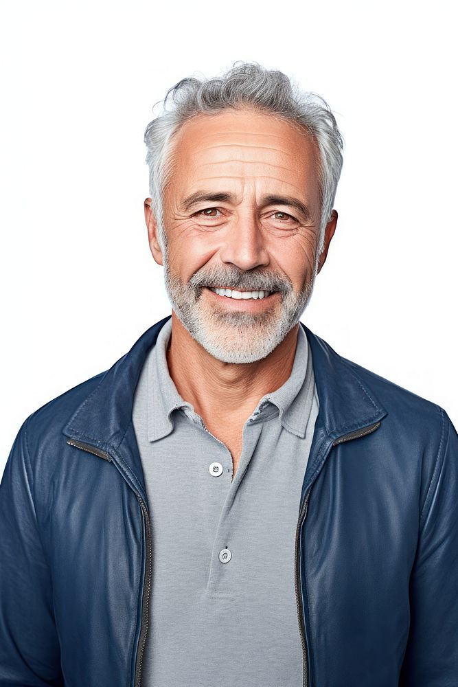 Smiling mature man standing portrait adult smile. AI generated Image by rawpixel.