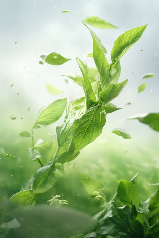 Organic fresh leaves plant green herbs. AI generated Image by rawpixel.