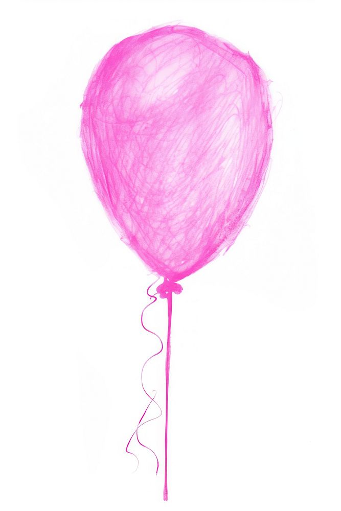 Pink balloon drawing paper white background. 