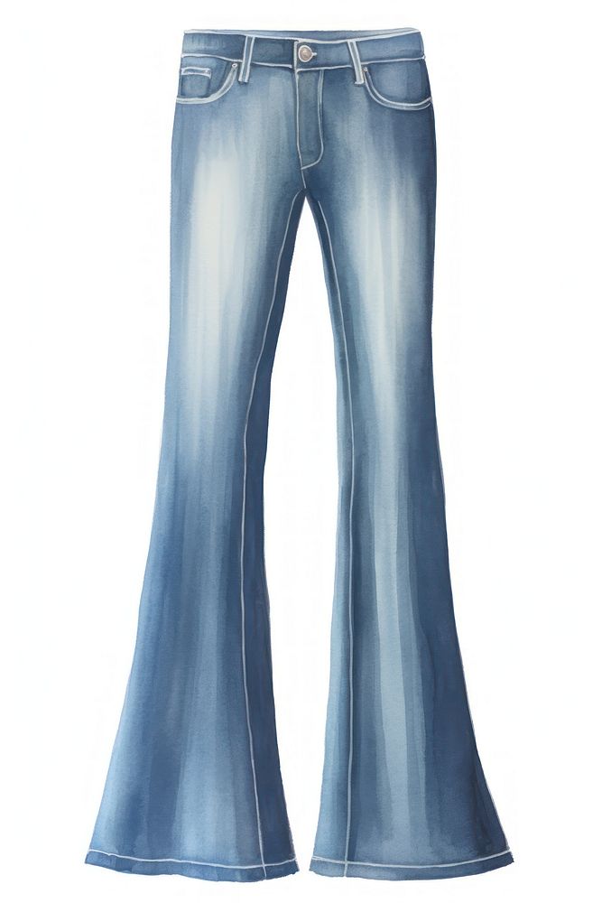 Flared cut jean jeans denim pants. AI generated Image by rawpixel.