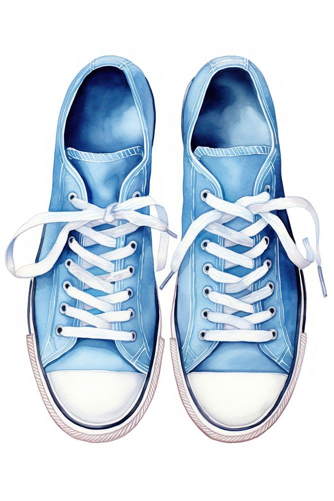 Gumshoes footwear white blue. AI generated Image by rawpixel.