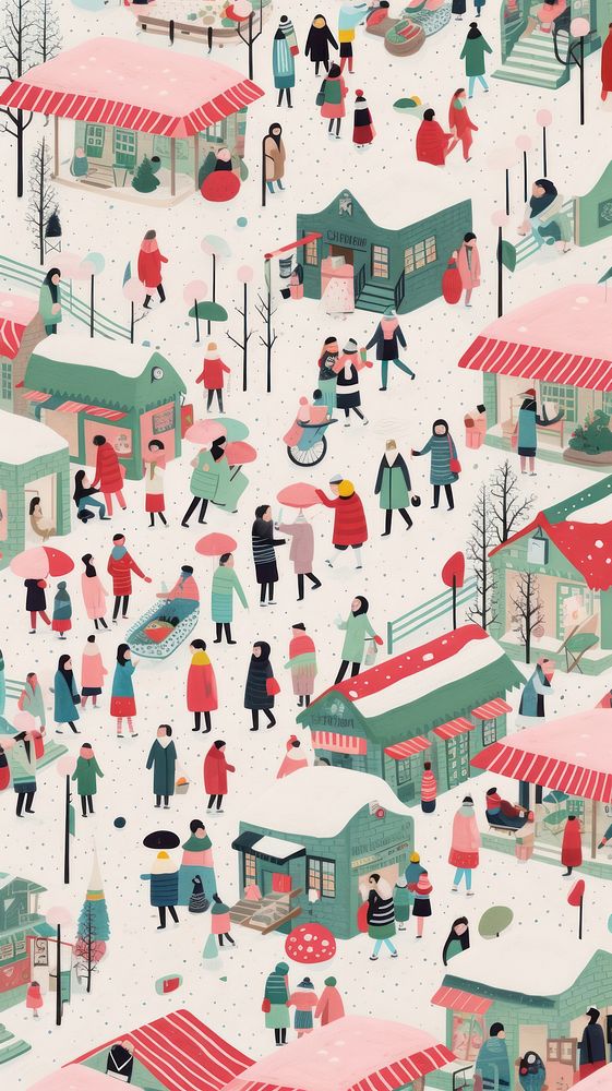 Winter market outdoors city line. AI generated Image by rawpixel.