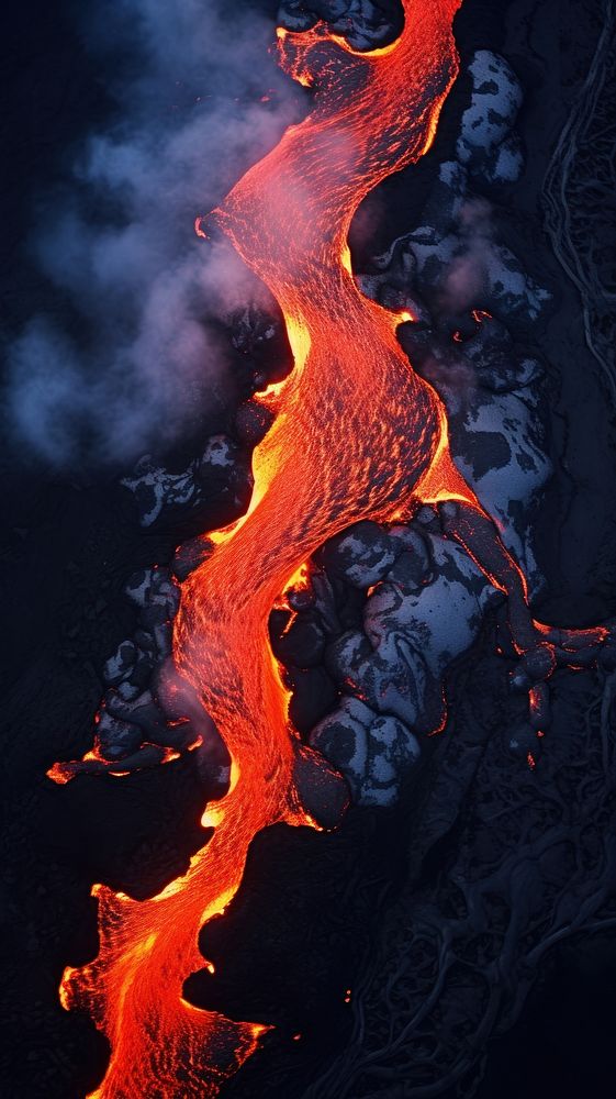 Volcanic mountain lava outdoors. AI generated Image by rawpixel.