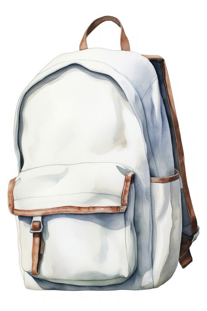 Bagpack backpack white suitcase. AI generated Image by rawpixel.