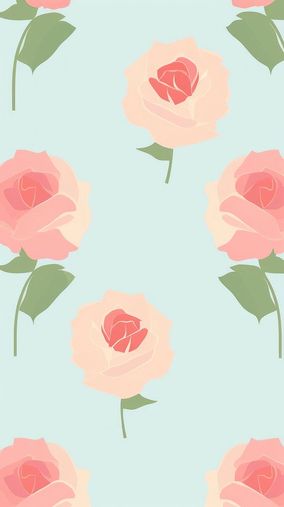 Roses wallpaper pattern flower. AI generated Image by rawpixel.