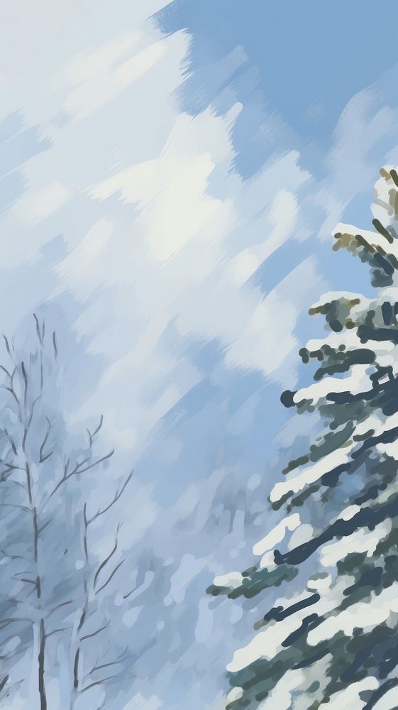 Winter and snow backgrounds outdoors drawing. AI generated Image by rawpixel.
