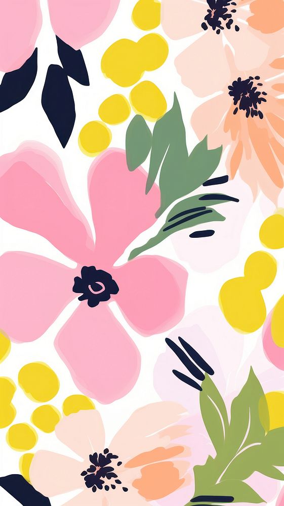 Flower pattern backgrounds drawing. AI generated Image by rawpixel.