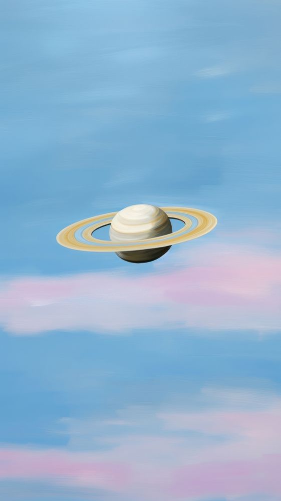 Saturn in the sky outdoors nature tranquility. AI generated Image by rawpixel.