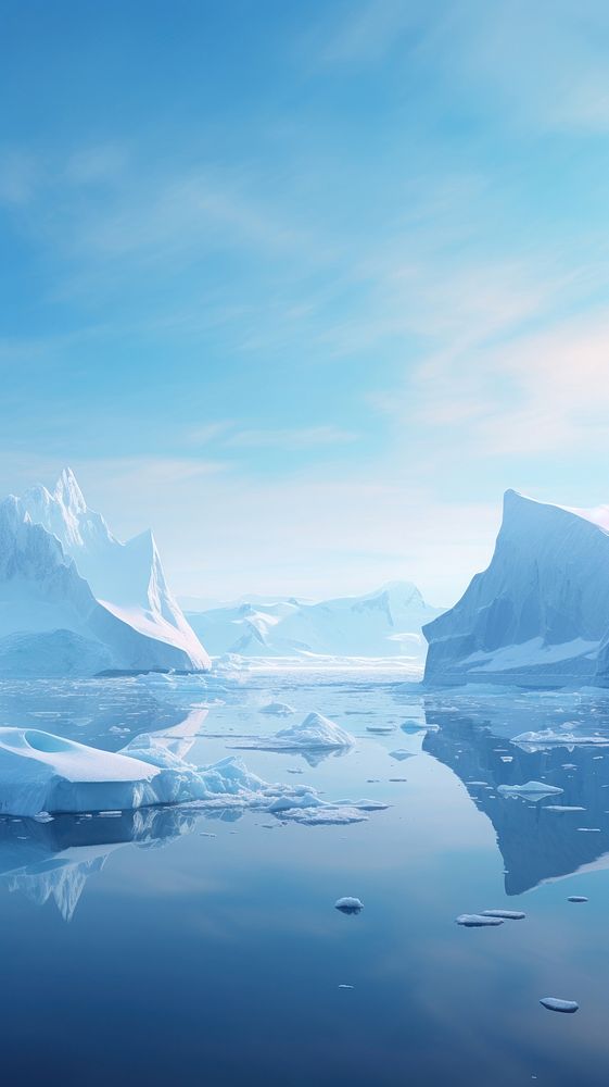 Ice Icebergs iceberg landscape mountain. AI generated Image by rawpixel.
