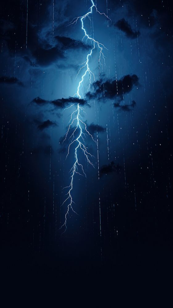 Lightning thunderstorm outdoors nature. AI generated Image by rawpixel.