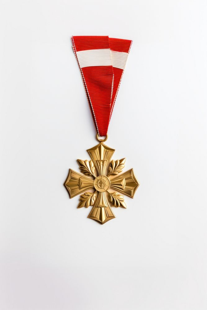 Trophy medal gold white background. AI generated Image by rawpixel.