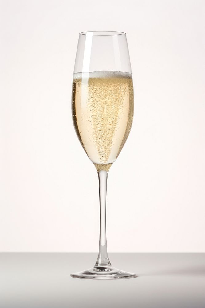 A glasse of champagne drink wine white background. AI generated Image by rawpixel.
