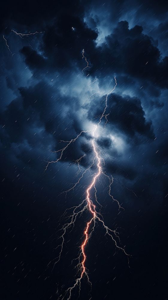 Lightning thunderstorm outdoors nature. AI generated Image by rawpixel.
