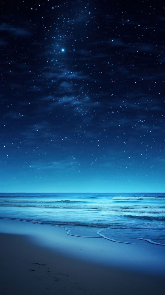 Sea night beach sky