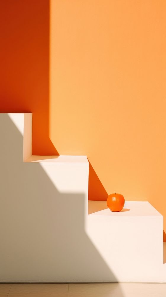 Orange architecture staircase shadow. AI generated Image by rawpixel.