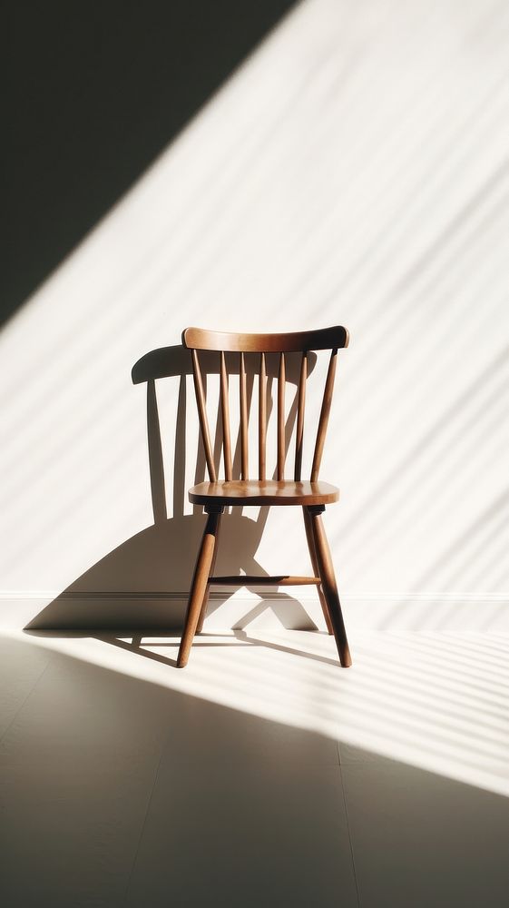 Wooden chair furniture armchair shadow. AI generated Image by rawpixel.