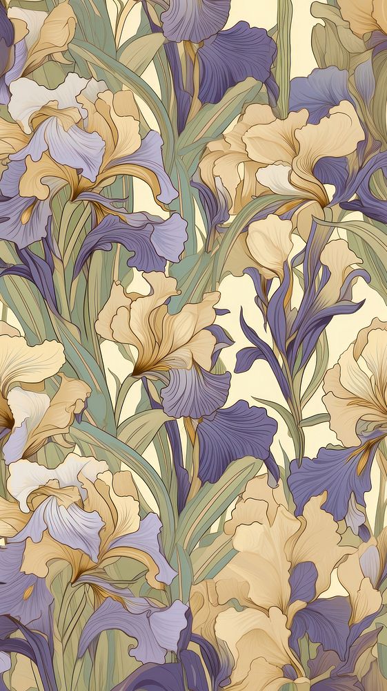 Iris flower art pattern plant. 