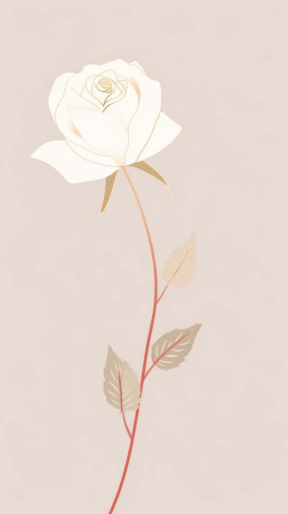 Rose flower plant line. AI generated Image by rawpixel.