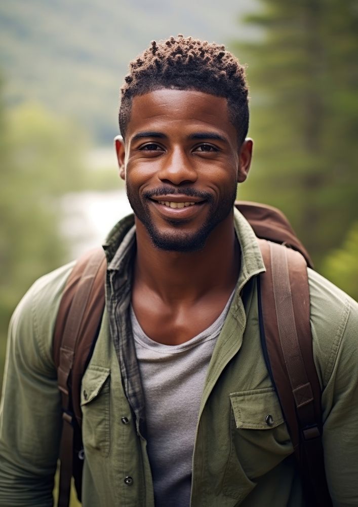 Black man portrait outdoors adult. AI generated Image by rawpixel.