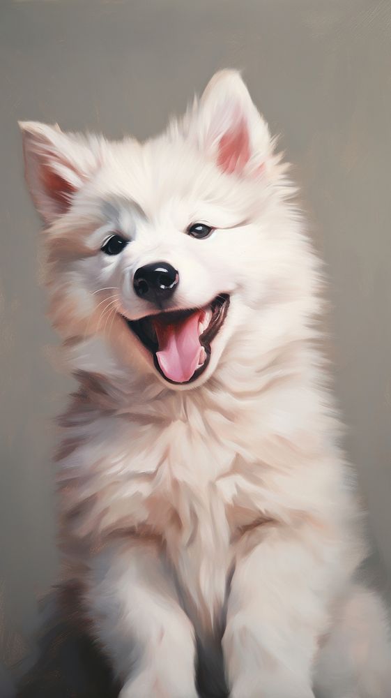 White puppy husky mammal animal cute. AI generated Image by rawpixel.